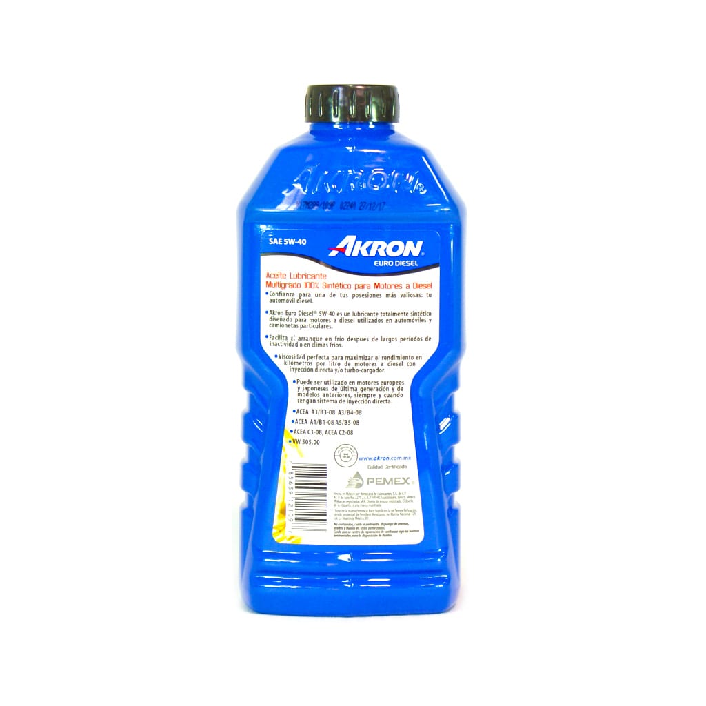 AKRON EURO DIESEL SAE 5W40 SINTETICO / LITRO - Imagen 2